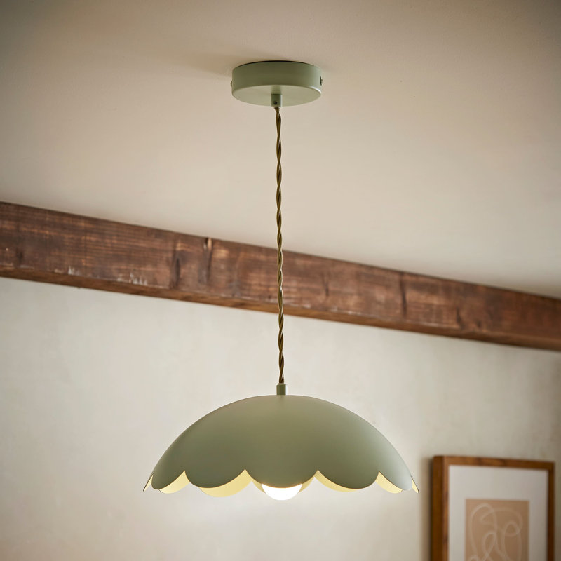 1 - Light Satin Pendant, Green, No