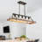 5-Light matte black adjustable iron pendant lamp
