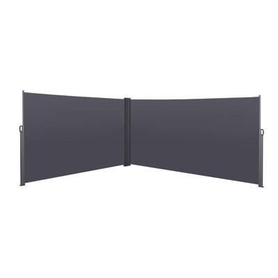 Auvent latéral rétractable 276 po x 71 po, imperméable et résistant aux rayons UV, avec pare-étincelles (gris)