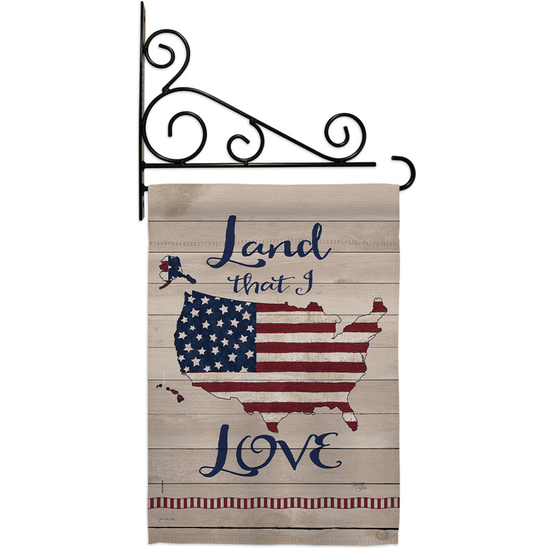 Double Sided 18.5 in. H x 13 in. W Polyester Independence Day Flag set