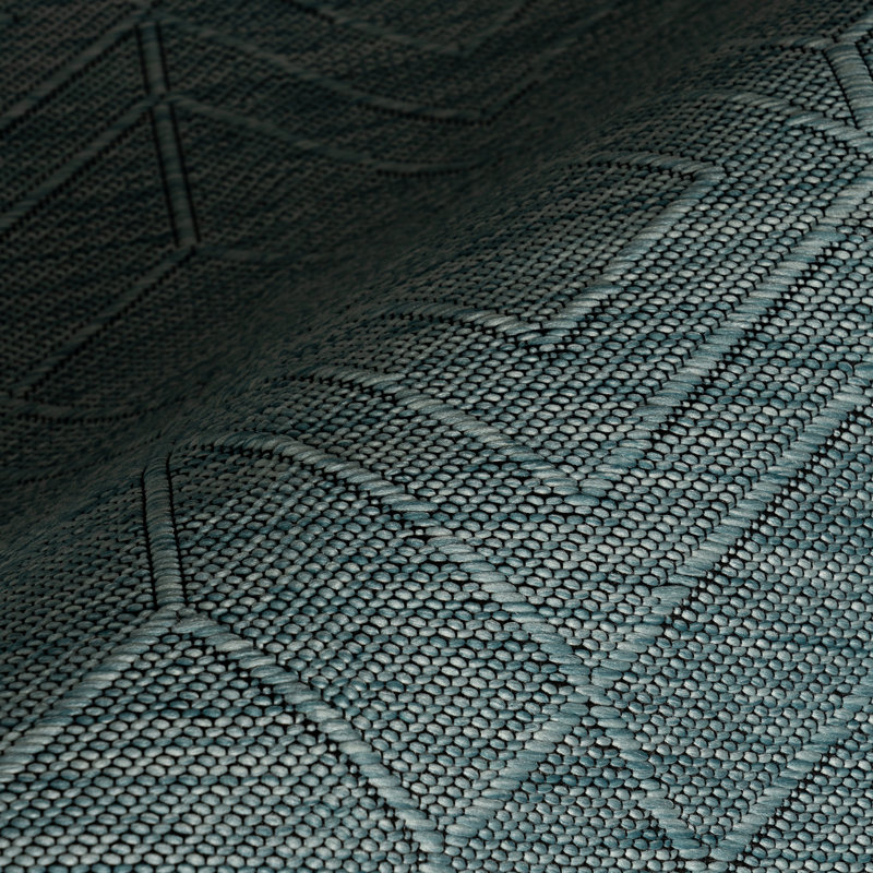  Cirelia Indoor/Outdoor Trellis Area Rug, Rectangle 6' x 9', Light Blue