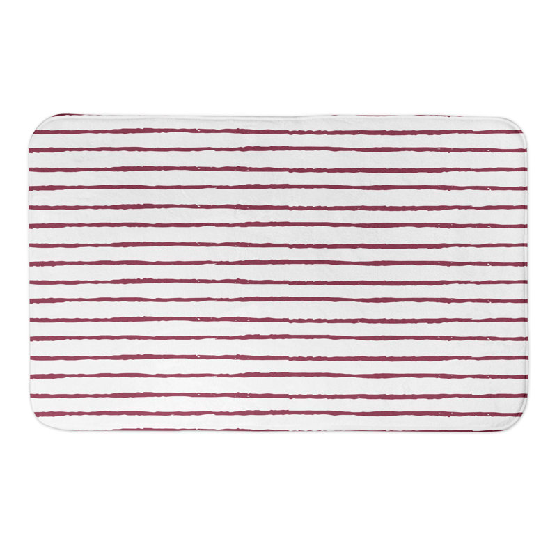 Tapis pour salle de bain à rayures esquissées Zabala