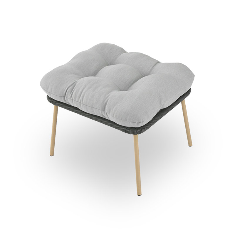 Repose-pieds d'extérieur avec coussin Azuredee, Gris clair