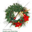 Couronne de Noël rouge et dorée pré-illuminée de 61 cm (24 pouces), avec guirlande de 2,74 m (9 pieds).