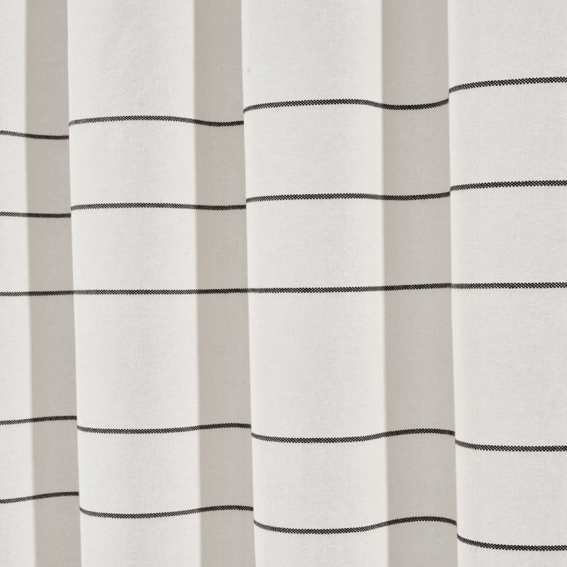 Cotton Blend Striped Shower Curtain