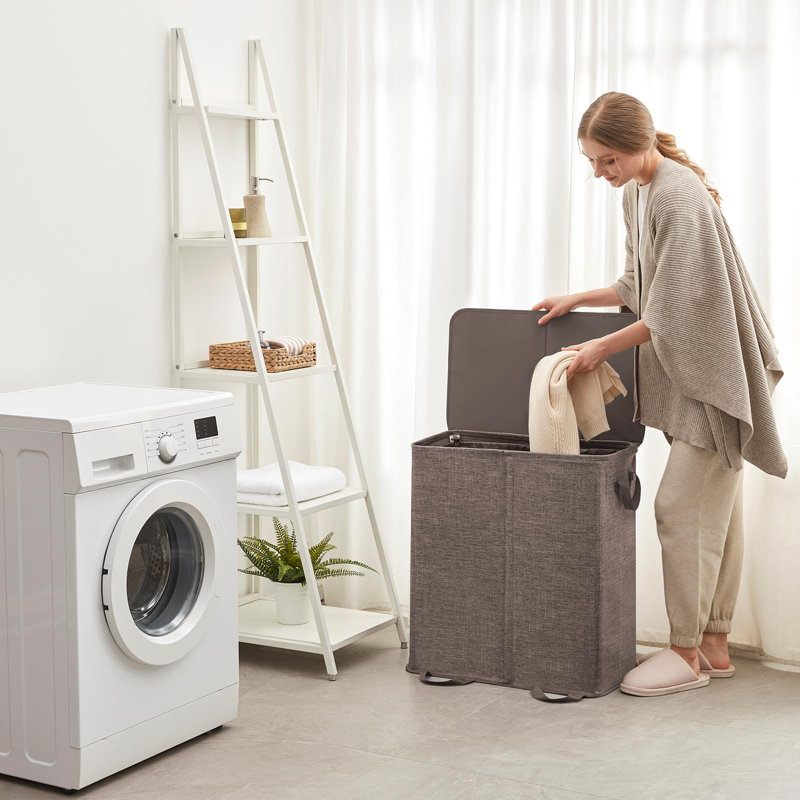 Laundry Hamper with Handles, Brown
