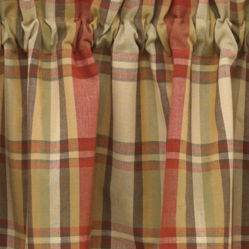 Alovinard Cotton Plaid Tailored Window Valance
