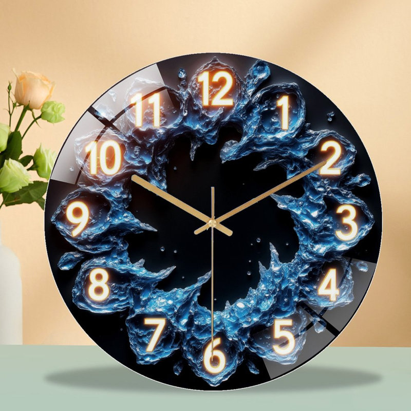 Horloge murale en verre 12 po