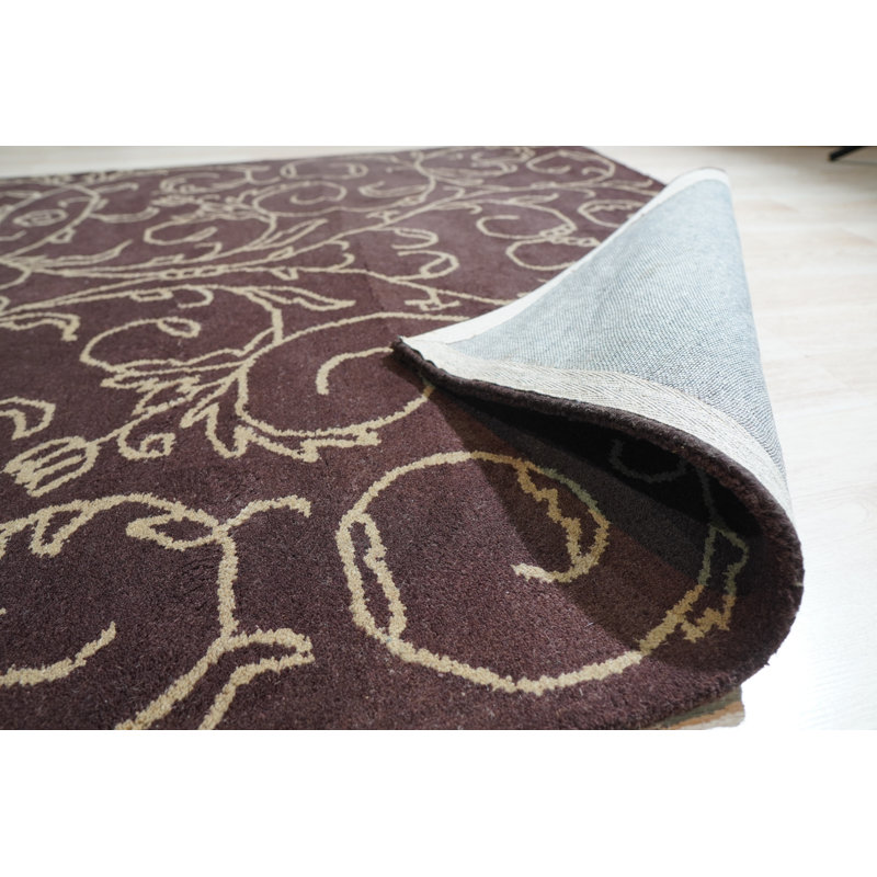 Tapis brun en laine touffeté à la main Jarron
