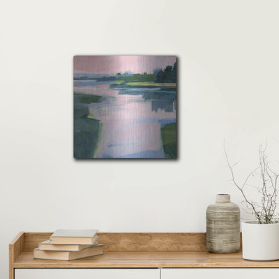  «Little Harbor View» par Kathleen Robbins, art mural en métal, 12 po x 12 po