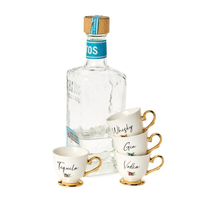 Ensemble de 4 verres à liqueur en verre à thé