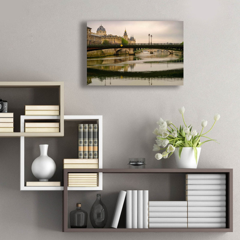 Art mural en verre acrylique «Paris - Pont D'arcole Bridge» par Epic Portfolio, H 16 po x l 24 po x P 0,2 po