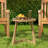 2 PCS Teak Wood Side Table Round Sofa End Table with Slatted Tabletop Nightstand