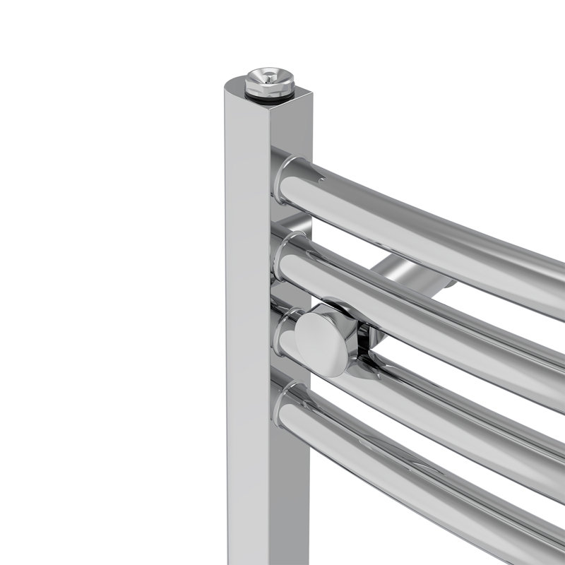 Cioffred Curved Towel Rail Heated Towel Rails, 140cm H x 30cm W x 3.4cm D, Chrome