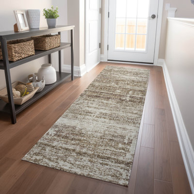 Tapis brun Gerardo de qualité supérieure lavable à la machine