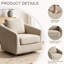 Chenille Upholstered Swivel Accent Chair with Curved Barrel Back (Set of 2)-728926817