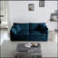 Canapé pour causeuse moderne en tissu de grande taille à 2 places avec 4 coussins, chenille bleue-12729245