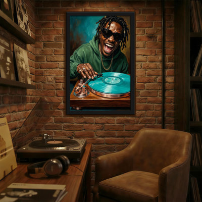 Abstrait disque vinyle en rotation avec joie