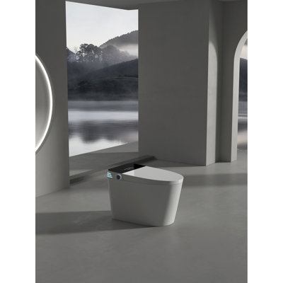 Bidet Toilet With Heated Seat - Multi Washing Functions, Auto Deodorization Contemporary Smart Night , Deodorization, White