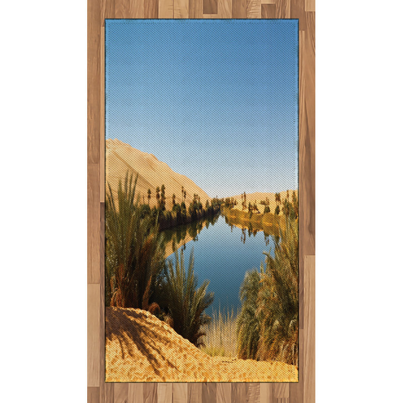 Tapis décoratif à poils longs en polyester à haute densité Desert, Rectangle 2 pi 7 po x 5 pi