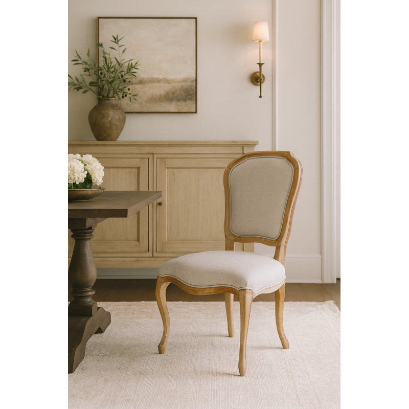 Farmhouse  Side Linen Chair