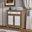 Armoire d'appoint rustique en bois vieilli, compartiment à double porte pour le salon, buffet facile à assembler avec tiroir, brun antique et blanc, rangement spacieux dans différents espaces