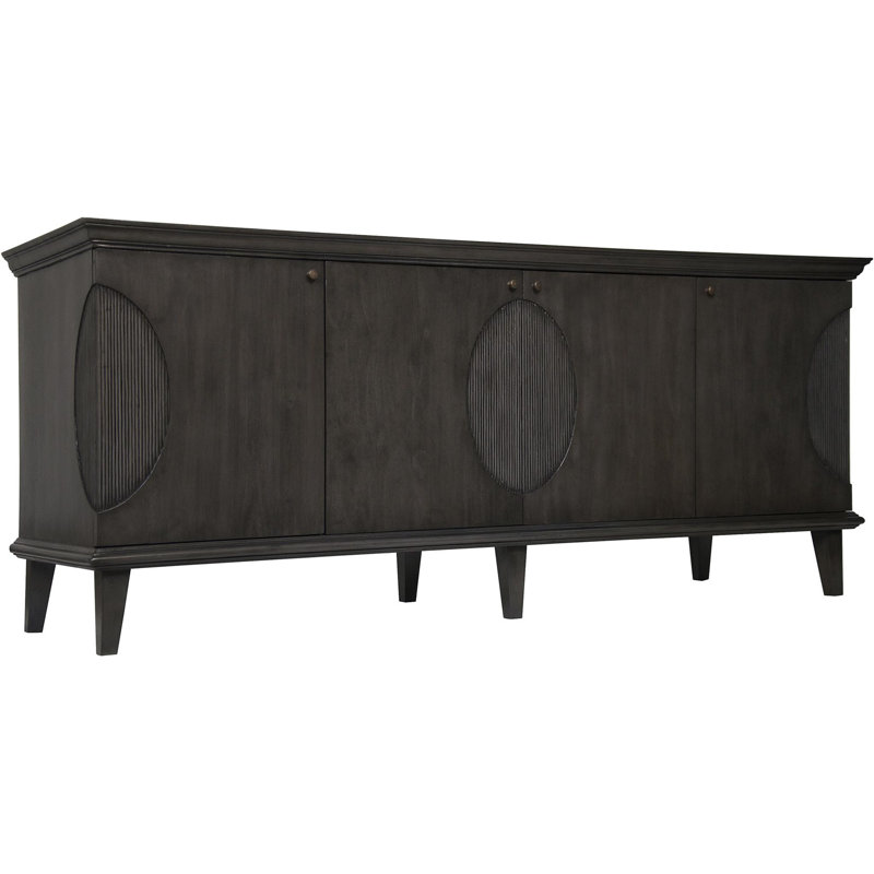 Dumont 74.5'' Black Mahogany Hand-Carved Sideboard