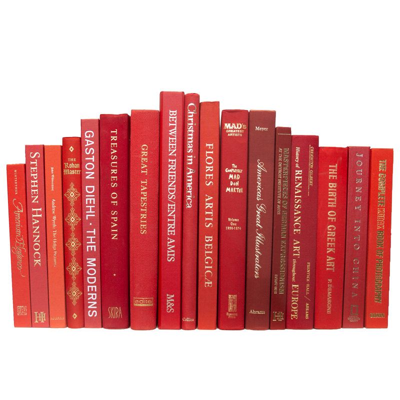 Livres décoratifs - livres rétro surdimensionnés - livres rouges au pied