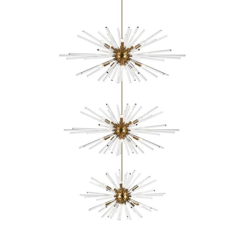Francene 30 - Light Dimmable Tiered Chandelier, Satin Gold