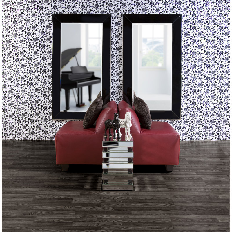 Miroir d'appoint sans cadre moderne et contemporain Abdull, Noir