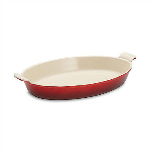 Le Creuset Heritage Au Gratin Dish, Cerise, 2.62" H x 8.25" W x  13.75" L
