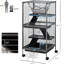 Cage roulante en métal pour petits animaux - Spacieuse pour chatons, furets, chinchillas, avec et 4 couches, gris: roulant, 4 couches, structure, chinchillas
