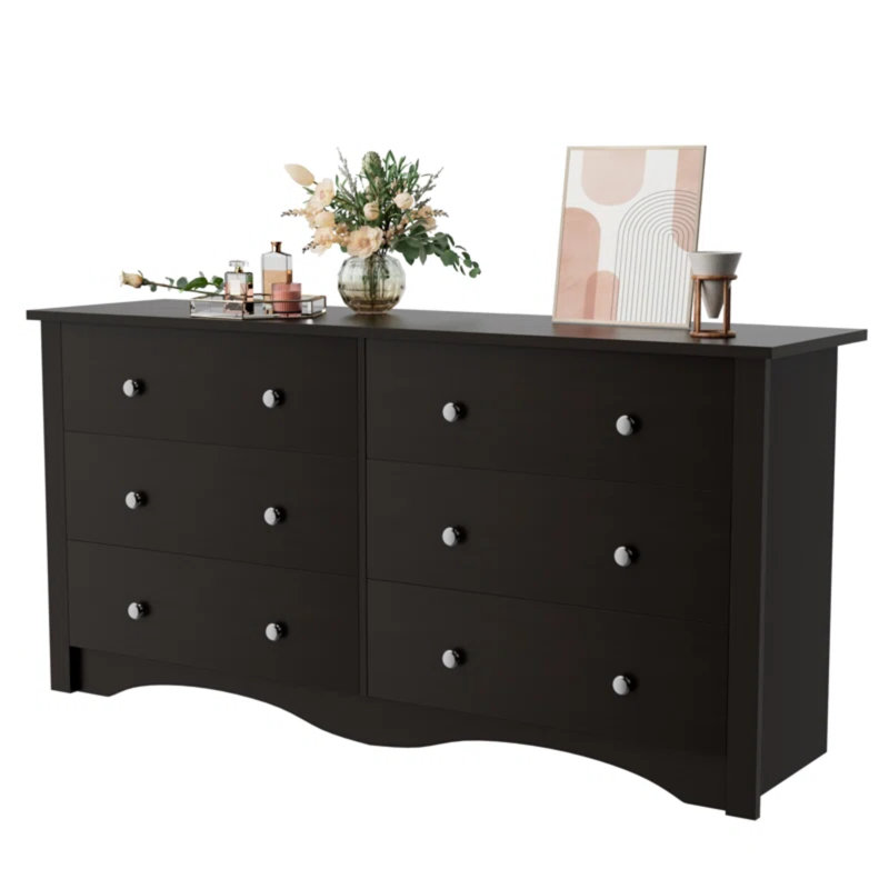 12 Drawer 116'' W Double Dresser, Brown