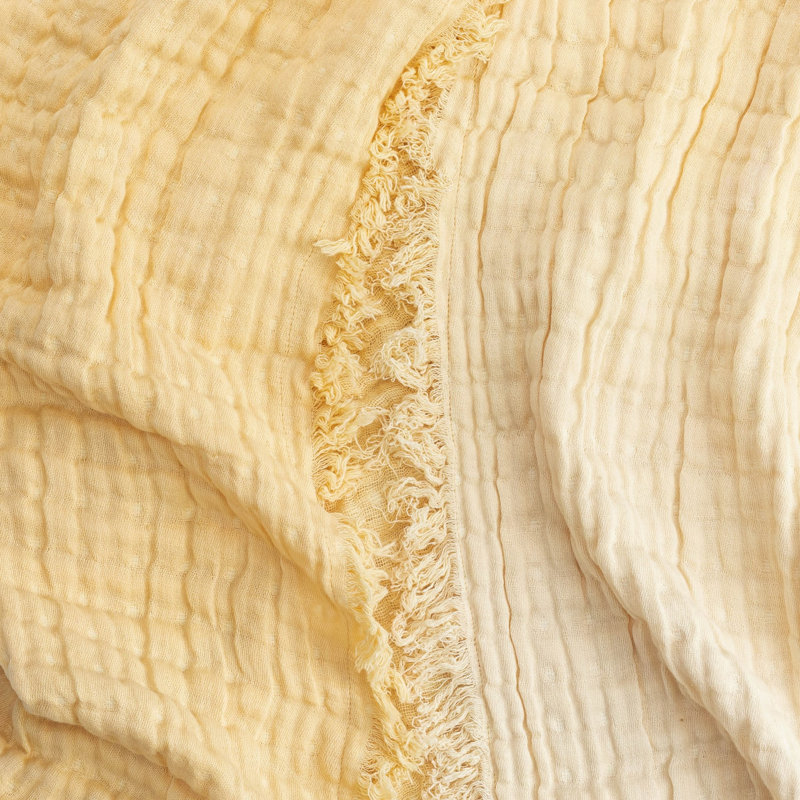 Blush Ombre Muslin Blanket, Yellow