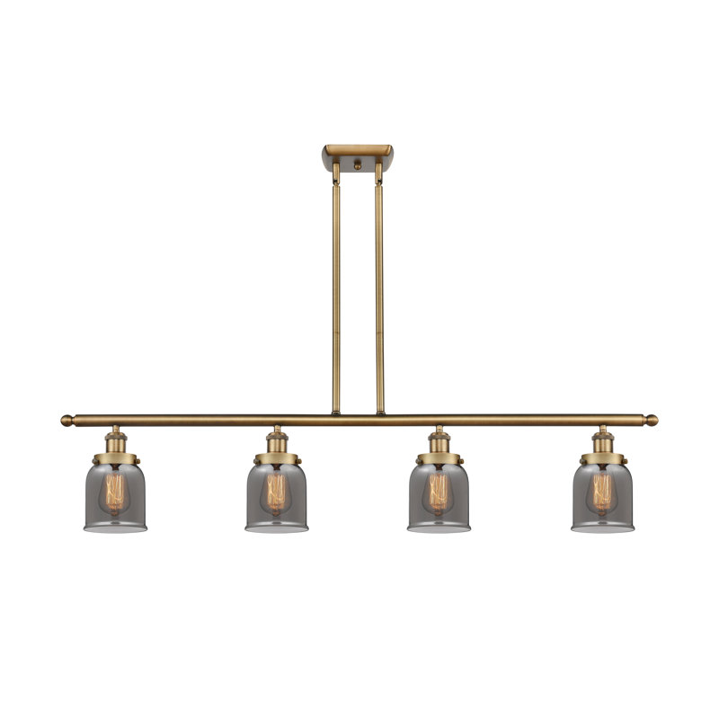 Clara 4 - Light Kitchen Island Pendant, Plated Smoke, Brushed Brass, LED