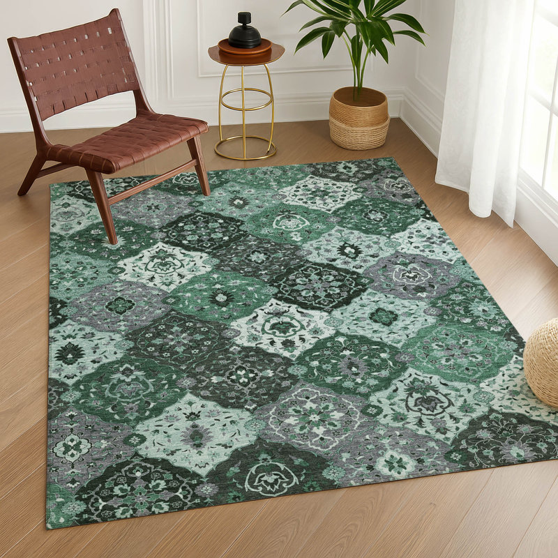 Tapis intérieur / extérieur lavable à la machine Matteson ACN2292, Rectangulaire 8 pi x 10 pi