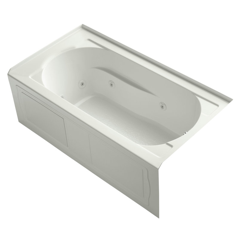 Devonshire Alcove 60" x 32" Whirpool Bathtub, Dune, Left
