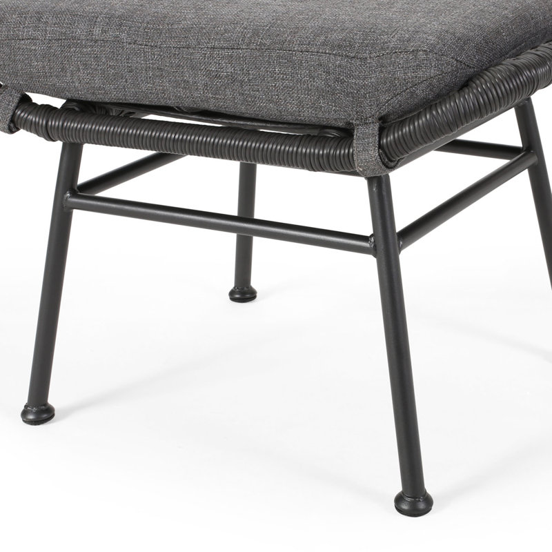 2Pc Modern Boho Style Ottoman, Gray
