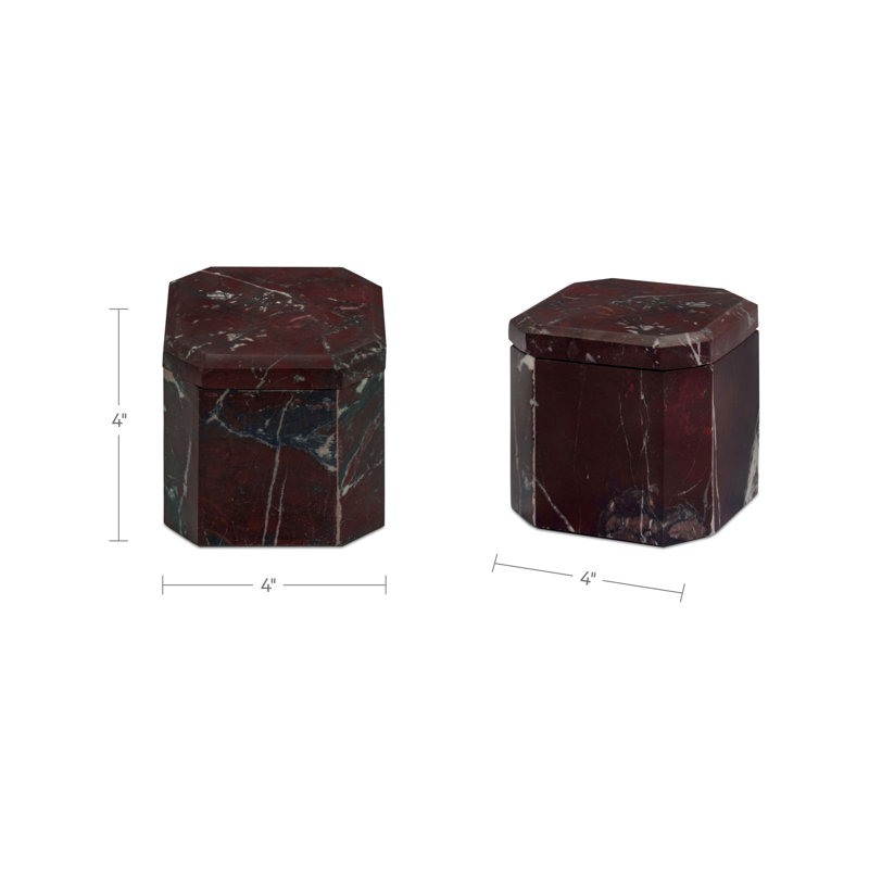 Forli Marble Box Rainforest Green, Red