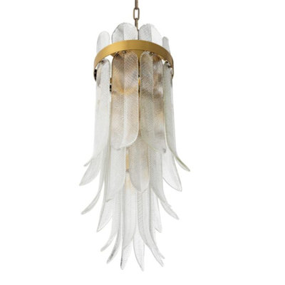 CDJ Chandelier Erika antique brass finish clear glass