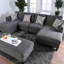 Ensemble de canapé modulaire 5 pièces en chenille gris