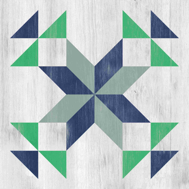 Courtepointe grange bleu sarcelle et bleu marine, H 12 po x l 12 po