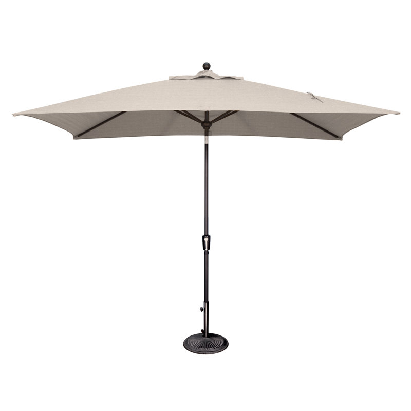 Parasol de marché rectangulaire 10 pi x 6,5 pi Launceston, Noir, Sunbrella / lin
