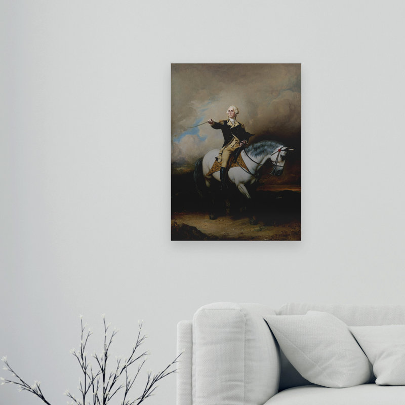Art flottant en aluminium brossé «Portrait Of George Washington» par John Faed