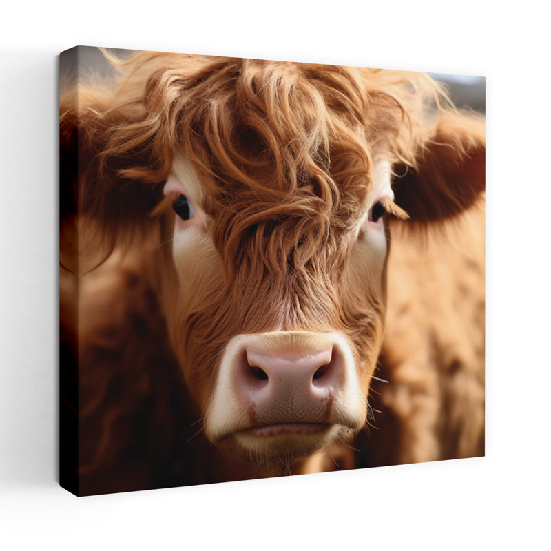 Highland Close Up, art contemporain naturel, H 32 po x l 32 po