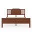 Haut lit double avec tête de lit double, structure en bambou massif, chambre à coucher brun chaud moderne