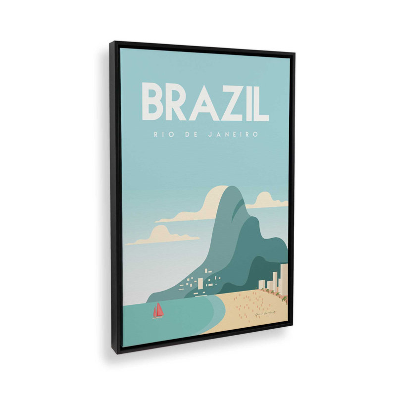 «Vibrant Rio», reproduction sur toile, Cadre flottant noir satiné, H 36,75 po x l 24,75 po