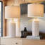Lampe de table moderne en céramique avec abat-jour en lin - Éclairage de chevet et de salon élégant pour la décoration intérieure