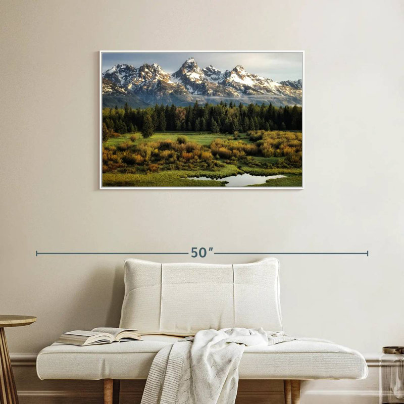 Grand Teton Beauty, Cadre flottant blanc, 37 po x 25 po