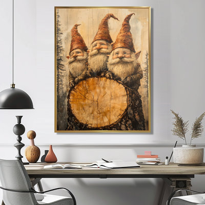 «Gnomes Portrait Family In A Forest III», art sur toile Gnome